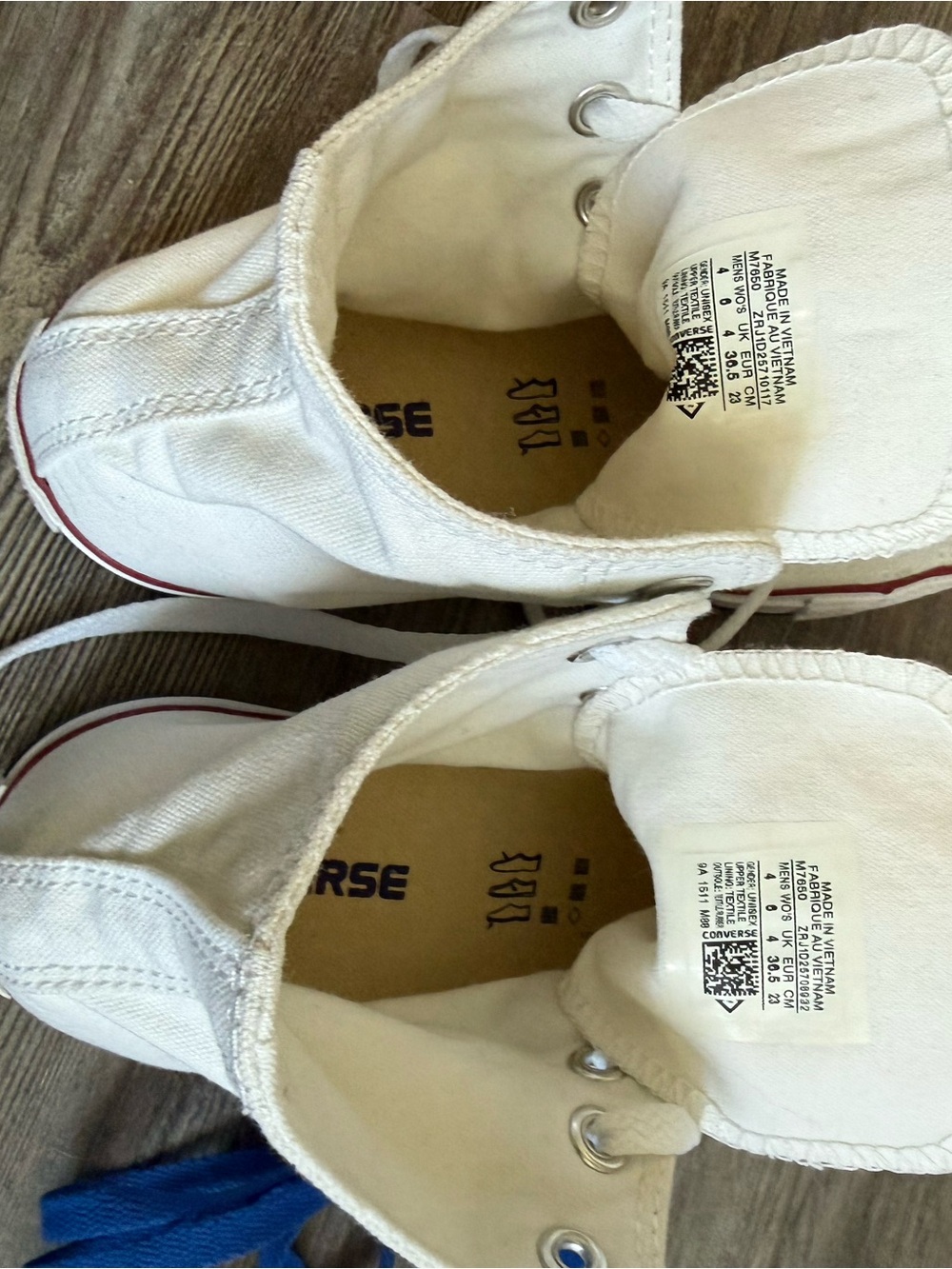 Converse White High Top Sneakers with Red Trim (EUC) - Picture 5 of 6